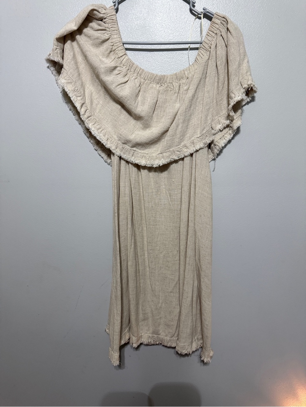 Umgee Beige Off-Shoulder Boho Top
